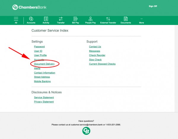 eStatements » Chambers Bank
